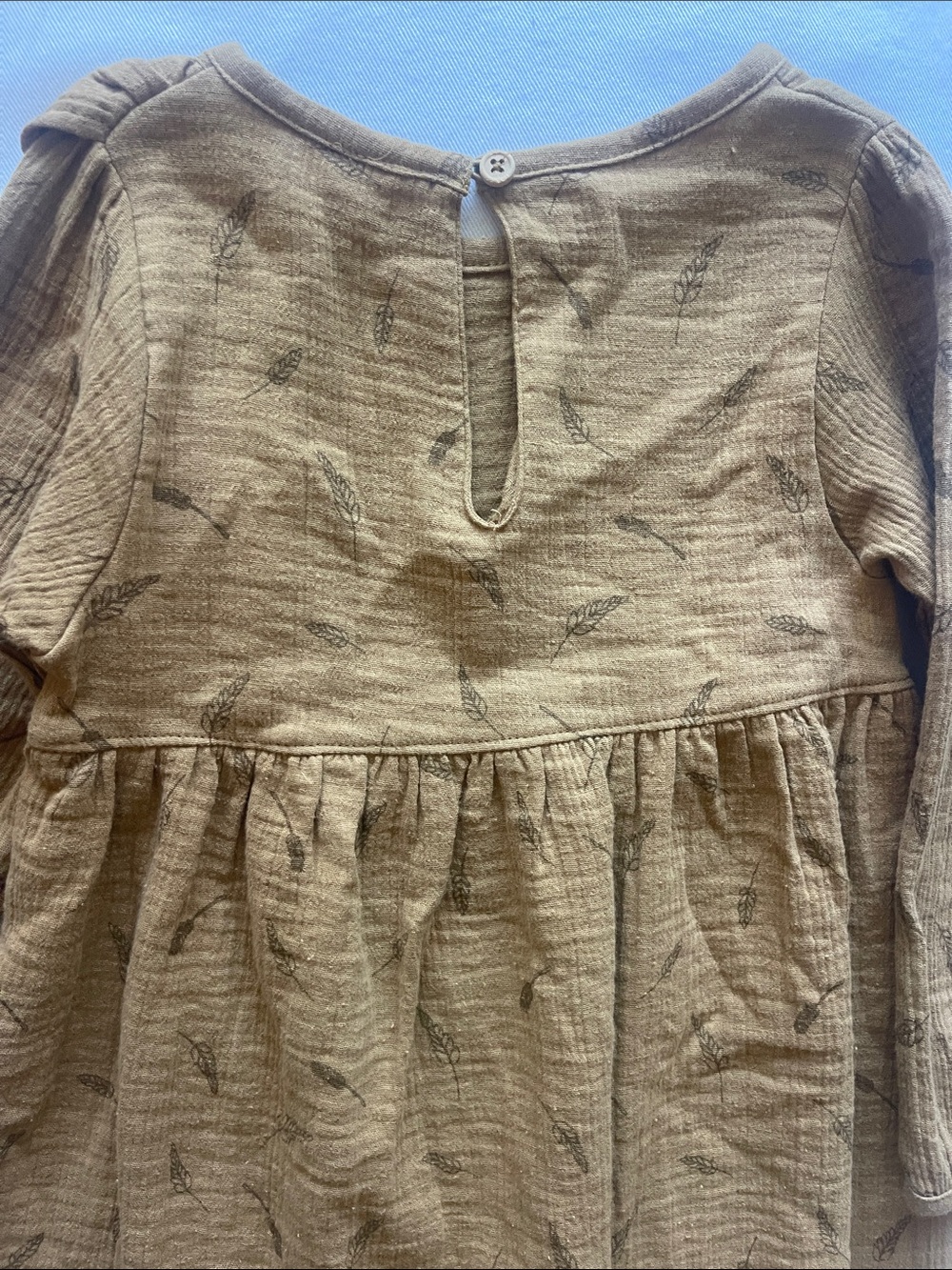 CITY MOUSE Girls Size 4 Long-Sleeve Ruffle Dress in Mustard - Kids - Picture 10 of 12